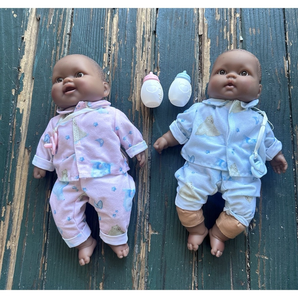Berenguer Baby Doll African American Soft Body Cloth Vinyl Head Limbs Lot 2